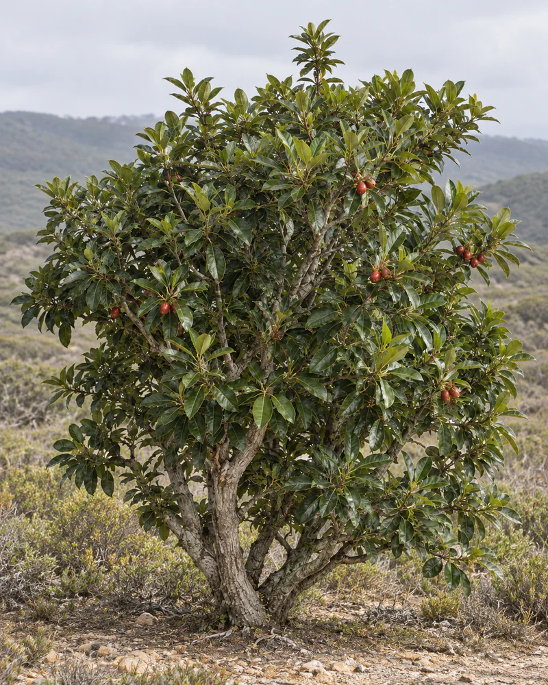 Representación fotorealista referencial de Lúcumo (Pouteria splendens)