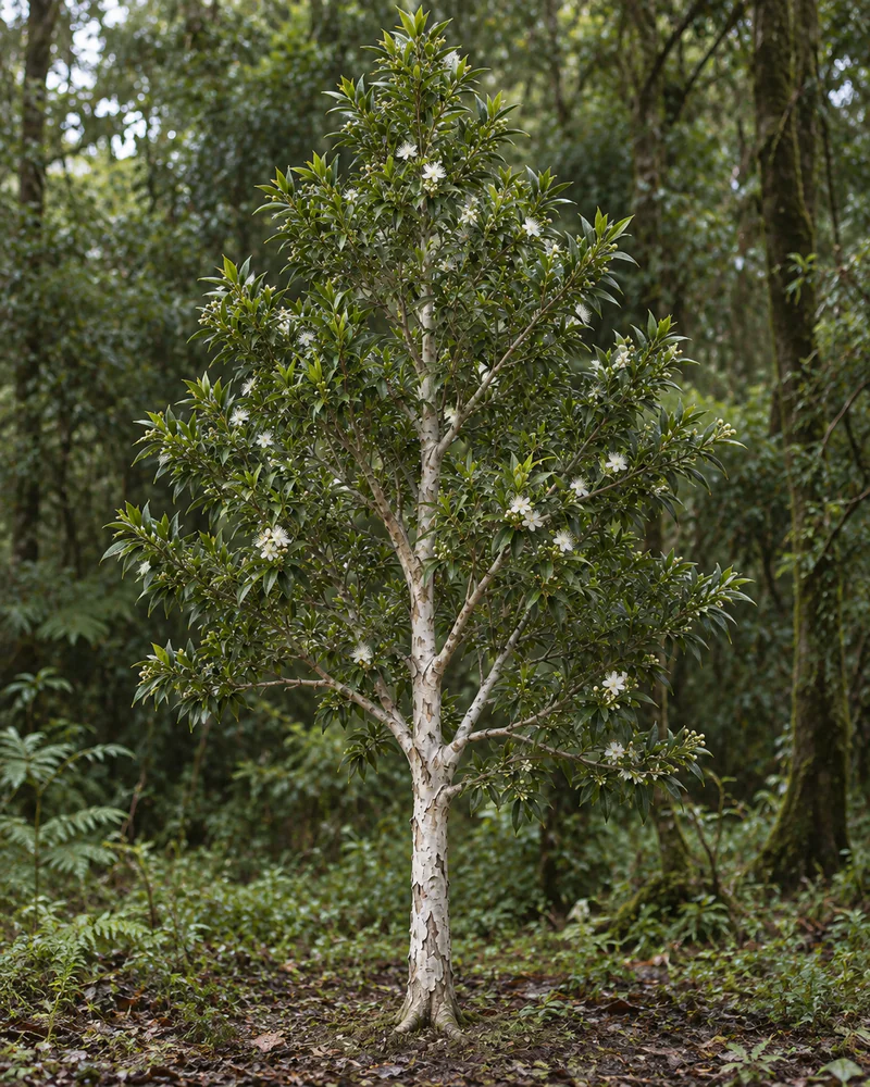Representación fotorealista referencial de Meli (Amomyrtus meli)