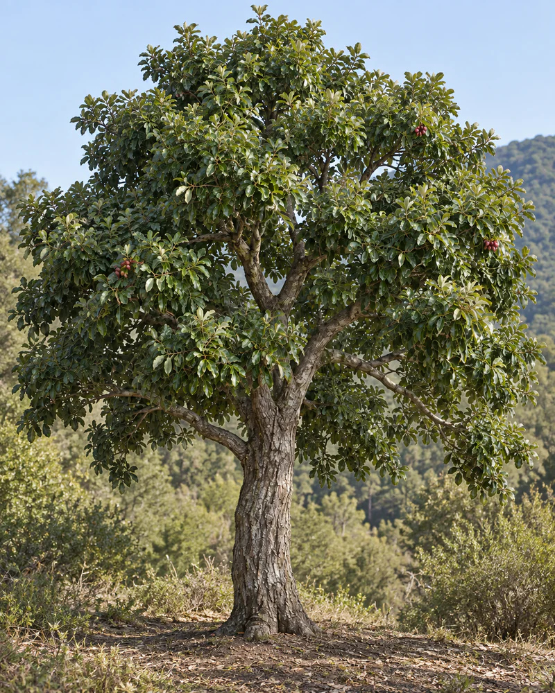 Representación fotorealista referencial de Peumo (Cryptocarya alba)